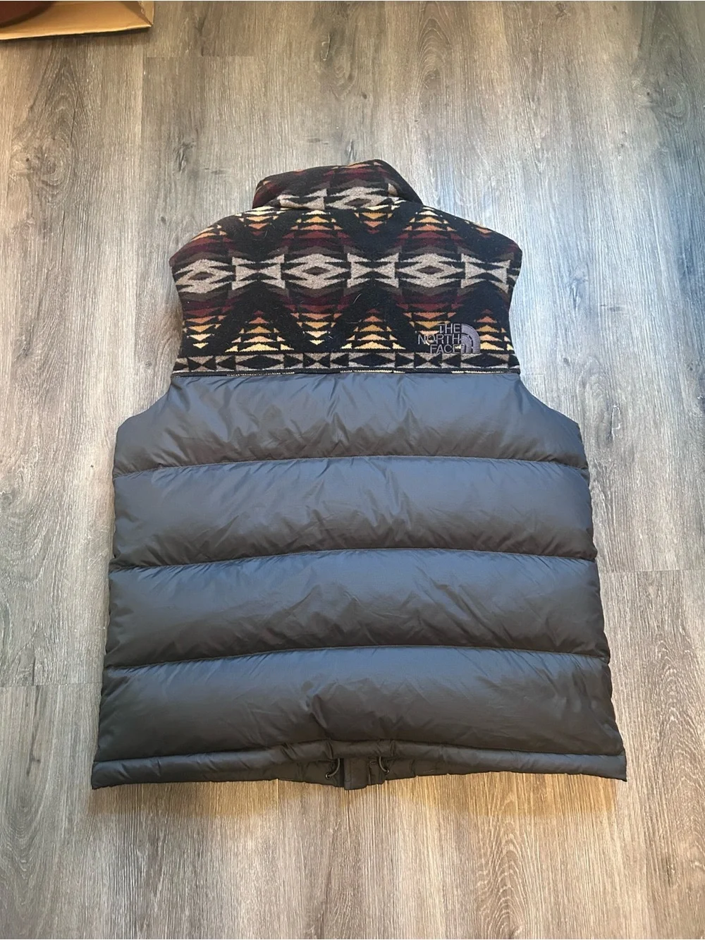 The North Face Vest Mens Large Gray Pendleton Wool Down Puffer 700 Fill